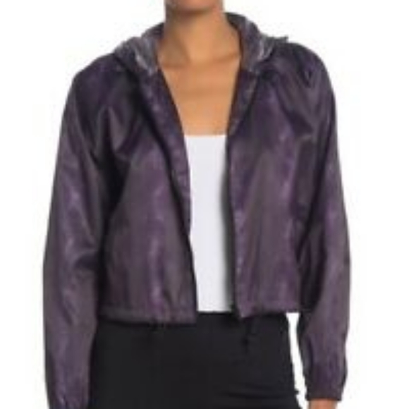 love, Fire Purple Hooded Zippered Windbreaker  XL - Picture 9 of 10